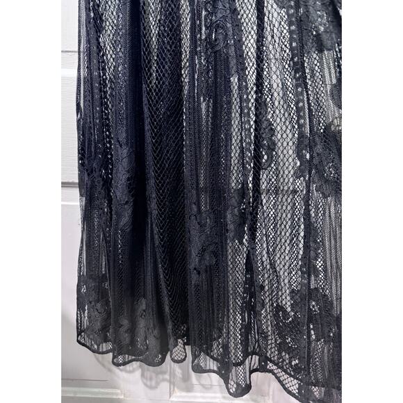 Maje Black Lace Sheer Cover Up Maxi Dress Size 1 - Picture 11 of 15